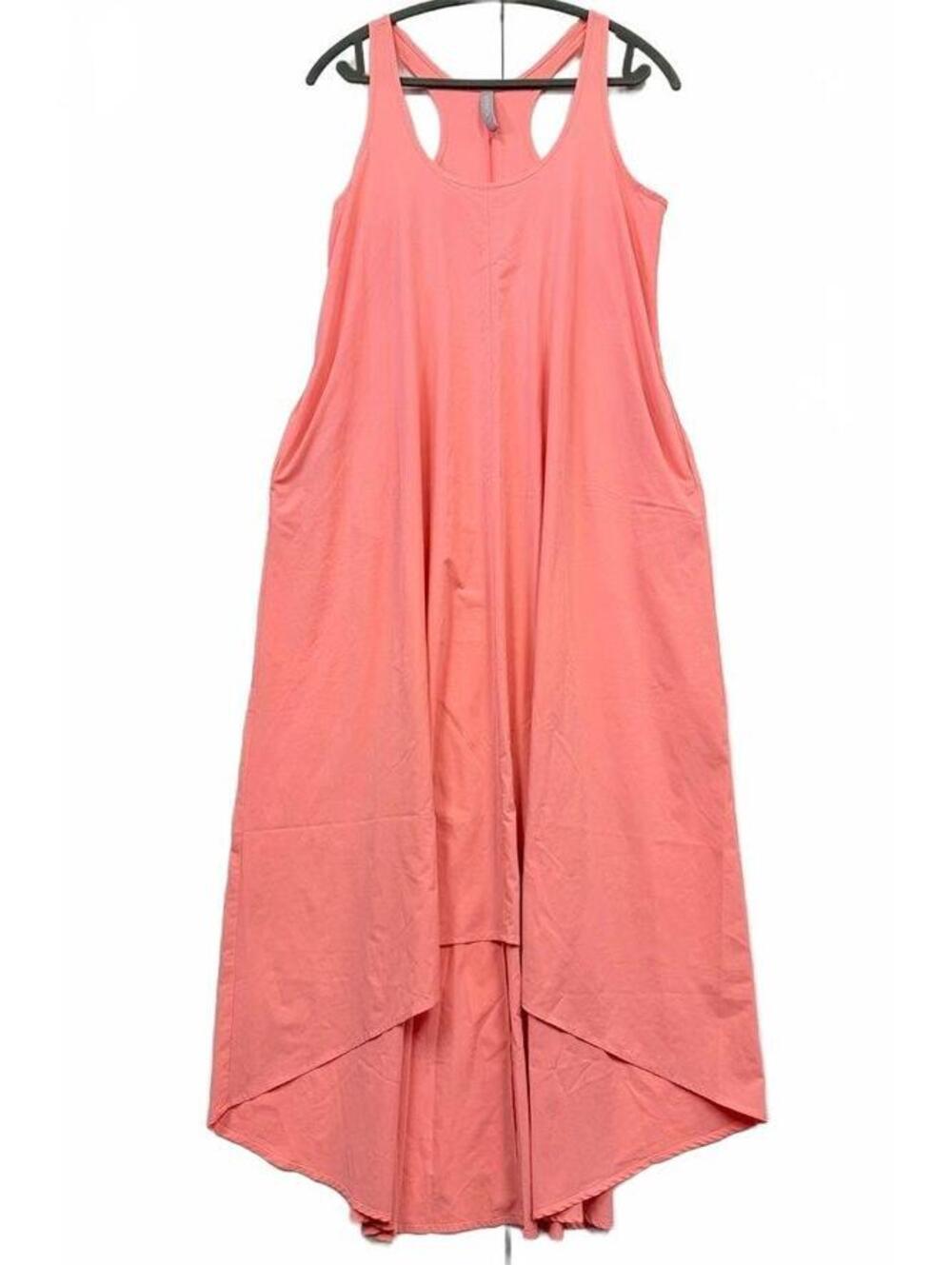 Athleta Women’s XS Coral Pink Racerback Maxi Dress Stretch Travel Pockets